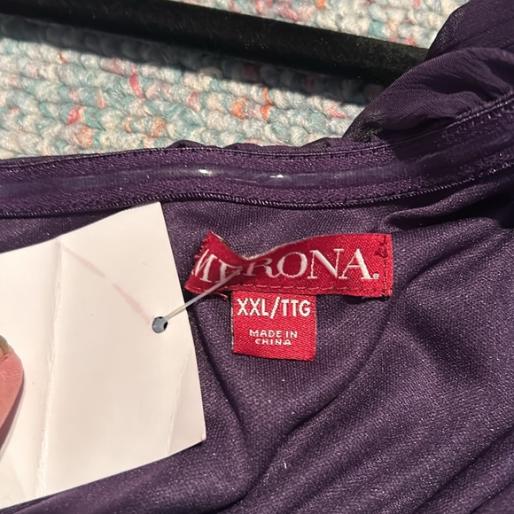 NWT Ladies size XXL Merona purple chiffon one-shoulder Dress - Picture 5 of 11